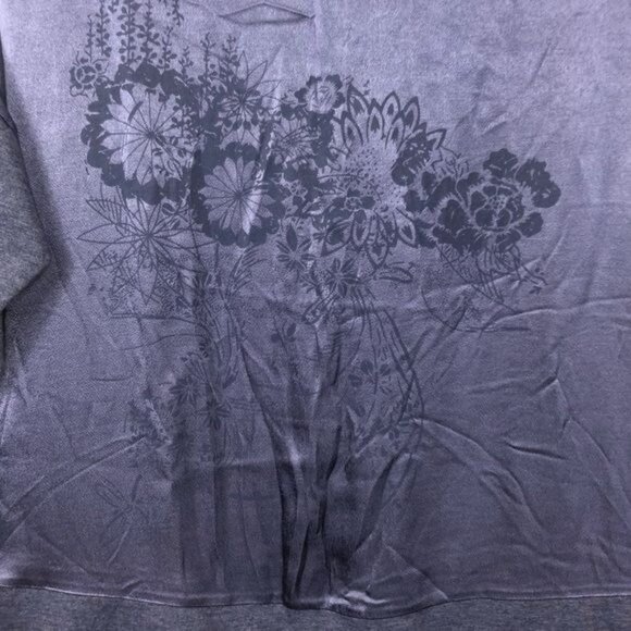 Soft Surroundings Petite Small Purple Floral Tunic 3/4 Sleeves Keyhole Back - Picture 3 of 8